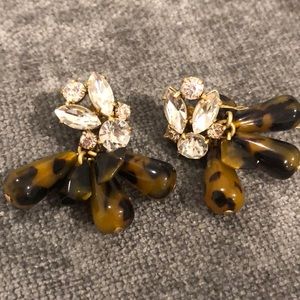 Tortoise and crystal earrings J.Crew  collection